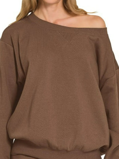 Fleece Boat Neck Short Set